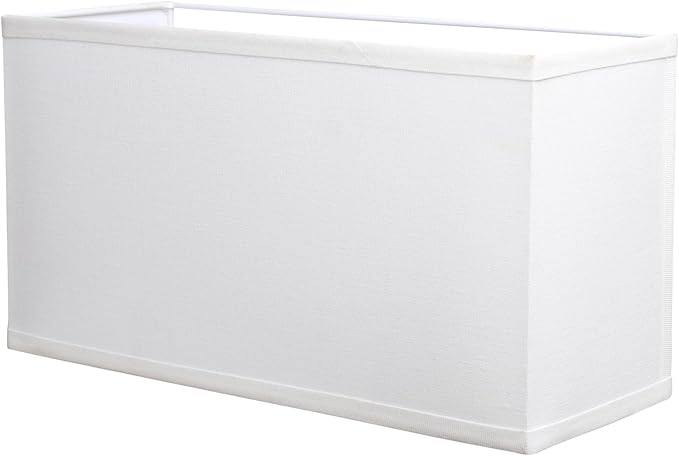 Yosoan 2-Light White Lamp Square Fabric Shades, Double Fabric Lampshade Indoor Wall Mount 2 Bulbs for Wall Sconce Lamp Replacement for Stairwell Bedside Hallway Home Decor(White)