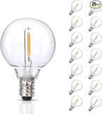 15pack G40 LED Replacement Light Bulbs120V 0.6 Watt E12 Screw Base Shatterproof Globe Bulbs for Outdoor String Lights Dimmable Edison Light Bulbs for Patio Decor, 2700K Warm White