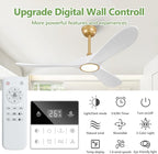 60 Inch Gold Ceiling Fans with Lights and Dimmable Mordern, 3CCT,Outdoor Ceiling Fan with Lights High CFM Quiet 3 Blades Propeller Wood Ceiling Fan for Patio,Porch,Farmhouse,Gazebo