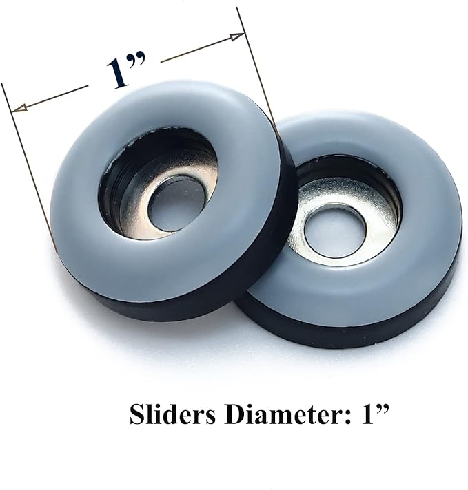 20 Pack 1" Screw on Furniture Glides Sliders-Furnigear Heavy Duty PTFE (Teflon) Chair Leg Slides Move Your Furniture Easy & Safely - Best Floor Protector (20 Pack)