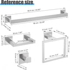 TURS 10-Piece Bathroom Hardware Accessories Set Brushed Nickel Towel Bar Holder Set SUS304 Stainless Steel Towel Racks for Bathroom Wall Mounted, 23.6-Inch