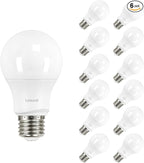 Linkind A19 LED Light Bulbs Dimmable, 60W Equivalent, 2700K Soft White, 9W 800 Lumens, E26 Standard Base, Lighting for Bedroom Living Room Home Office, 12 Packs