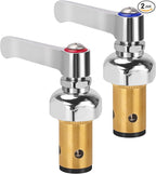 Hot and Cold Side Handle Stem Assembly, Brass Spindle Assembly Replacement Fit for All T&S Faucet Valve (Replace 002713-40 002714-40)