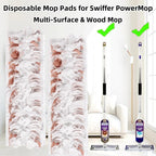 Disposable Mopping Pad Refills for PowerMop Multi-Surface,Wood Mopping Pad Refills for Floor Cleaning, 10 Count (10 Packs)