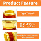 GASHER 5Pcs Brass Reducer Hex Bushing 3/4" NPT Male x 1/2" NPT Female, Brass Threaded Pipe Fitting With Sealant