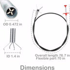 76.7 inch Flexible Claw Grabber Tool Cleaning Claw For Drains Snake Hair Drain Clog Remover Tool For Kitchen Sink, Bathtub, Toilet, Tight Spaces
