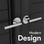 Mega Handles Ronn Dummy Lever Door Handle Set for Closet or French Doors, Single Side, Non-Turning Reversible Door Levers, Fits All Standard Door Sizes, Screws Included - Polished Chrome (2 Pack)