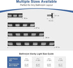 Modern LED Bathroom Lights Fixtures(3-Light),Metal Black Acrylic Wall Lighting,Vanity Lights for Bathroom Over Mirror(6000k 16In