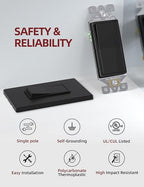 AIDA Single Pole Rocker Decorator Light Switch, 15 Amp Self-grounding Electrical Light Switches, Wall Plate Included, Residential Grade, UL Listed (20 Pack, Matte Black)