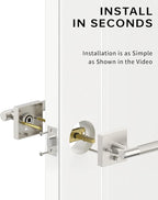 Asidrama 6 Pack Privacy Brushed Satin Nickel Door Handles, Door Lever with Door Knobs Indoor for Bedroom or Bathroom, Brushed Satin Nickel Door Handles Interior with Locks for Left Right Sided Doors