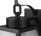 GLOBE Electric 60000166 1-Light Outdoor Wall Sconce, Matte Black, Frosted Glass