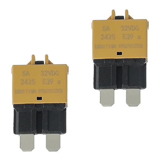 5A DC 12V-32V Manual Reset Circuit Breaker ATC/ATO Low Profile T3 Mini Blade Fuses Breakers for Car Trucks Marine Boat RV Solar and More,2 Pack