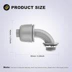 30 PCS 1/2" Liquid Tight Connector NPT Non-Metallic for PVC Electrical Flexible Conduit Angle Fittings - Sturdy, Quick Installation, UL Listed for Home Outdoor Tubes Tools