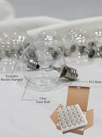 SUNSGNE G40 Replacement Light Bulbs, 5 Watt Clear Bulbs 1.5 Inch Globe Light Bulbs for Indoor Outdoor String Lights Replacement, Fits E12/C7 Screw Base Socket, 50 Pack