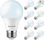 A19 LED Light Bulbs 60 Watt Equivalent, 90 CRI, Dimmable, Daylight 5000K, 760 Lumens, E26 Base, 120V, 8W LED Bulbs for Bedroom Living Room, 8-Pack