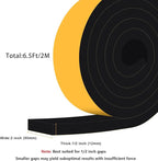 Weather Stripping Door Seal Strip, Strong Adhesive Foam Insulation Tape for Doors and Windows, SoundProof Weatherproof Air Conditioning Insulation, Winterizing (2 in x 1/2 Inx 6.5Ft