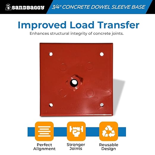 3/4" Concrete Dowel Sleeve Base - Concrete Joint Alignment - Sandbaggy (25, 3/4")