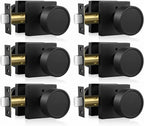 Haidms Black Interior Door Knobs, Zinc-Alloy Heavy Duty Round Matte Black Privacy Door Knobs Interior for Bedroom Modern Bathroom Door Lock Bulk(6 Pack)