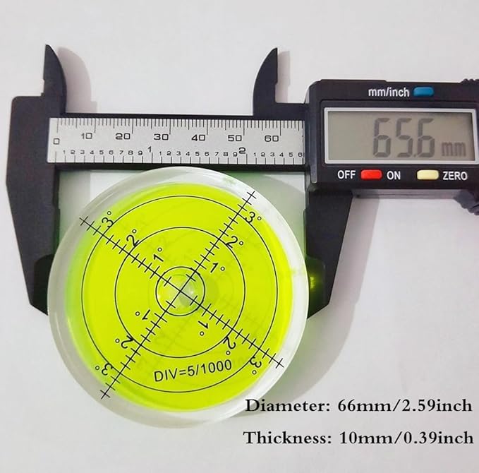 Bubble Spirit Level 66MM Degree Marked Surface Circular Level Bubble Measuring Layout Tools