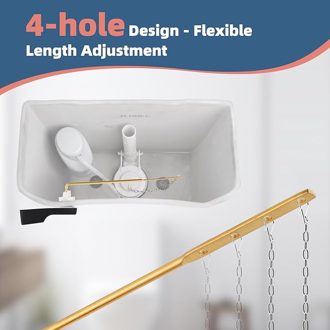 Universal Toilet Handle Replacement Kit, Front Mount Toilet Trip Lever Compatible with American Standard Toilet, Brass Toilet Flusher Replacement with Stainless Steel Flapper Chain, Oil Rubbed Bronze