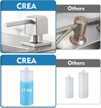 CREA Soap Dispenser for Kitchen Sink, Kitchen Soap Dispenser Brushed Nickel Square Built in Sink Soap Dispenser for Bathroom with 17 OZ Bottle