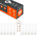 GoodBulb 26 Watt CFL Light Bulbs 4 Pin G24Q-3 Base 3000K Warm White 26W High Output 1800 Lumens Double Tube Compact Fluorescent Light Bulbs Plug-in 10 Pack