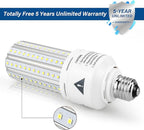 Mafuken 500W Equivalent LED Corn Light Bulb 7500 Lumen Led Bulbs 60W Super Bright 5000K Cool Daylight White E26/E27 Medium Base for Outdoor Indoor Workshop Garage Warehouse Factory Backyard… (A)