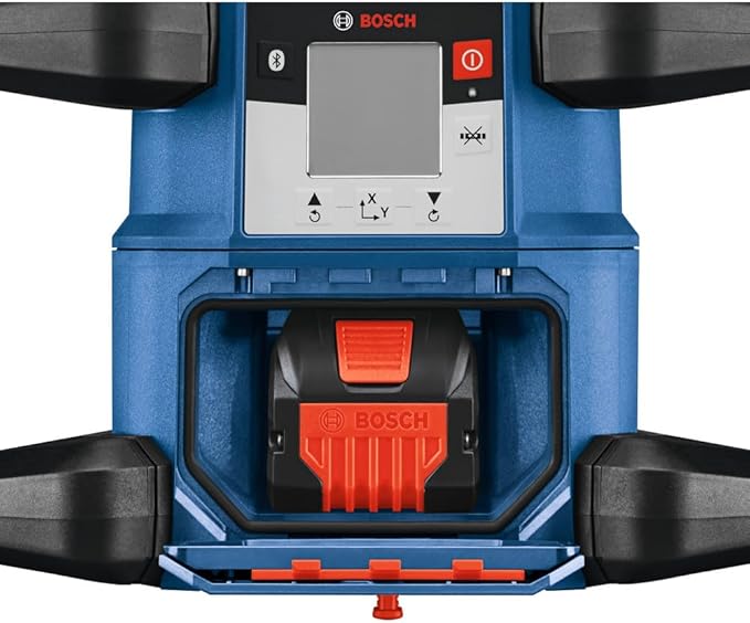 BOSCH GRL4000-80CH REVOLVE 18V Connected Self-Leveling Horizontal Rotary Laser Kit, Includes CORE18V 4 Ah Battery & Charger, Receiver, Battery Adapter, 4 D Batteries, 2 AA Batteries, & Carrying Case
