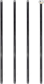Pipe Decor 1/2” x 72” Malleable Cast Iron Pipe, Pre Cut, Industrial Steel Grey Fits Standard Three Quarter Inch Black Threaded Pipes Nipples and Fittings, Build Vintage DIY Furniture, 4 Pack
