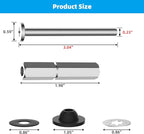 Hibbent 2 PCS Universal Toilet Seat Bolts Kit, Heavy Duty Stainless Steel Toilet Bolts with Extra Long Downlock Nuts Rubber Washers Gaskets, Easy to Install -Bathroom Toilet Repair Screw