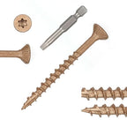 Wood Screws #8 x 2’’, T25 Star Torx Drive Flat Head Deck Screws, Brown, 127Pcs (1lb)