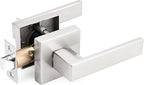 Gobrico Passage Door Locks Square Levers Handles for Hall/Closet in Satin Nickel no Key 1 Pack