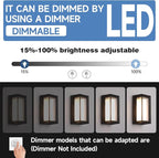 24W Porch Lights Outdoor 2160LM Modern Exterior Light Fixtures 3CCT 3000K/4000K/6500K Black Outdoor Wall Light LED Wall Mount Sconces for Garage Front Door Porch Hallway Doorway 2 Pack