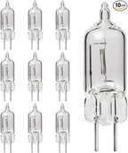 GoodBulb 50-Watt JC Light Bulb | GY6.35 Base 12V | High Output Halogen Light | 3000K Soft White Color | Clear Finish | 2000 Life Hours | Pack of 10 Bulbs