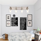 BONLICHT Bathroom Vanity Light Fixtures Brushed Nickel 4-Light with Clear Water Glass Shade Contemporary Wall Sconces Farmhouse Bathroom Lighting Wall Mount Lamp for Living Room Bedroom Bar Office