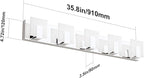 Aipsun 5 Lights Modern LED Bathroom Vanity Light Acrylic Stainless Steel Chrome Up and Down Bathroom Wall Light Over Mirror(White Light 6000K)