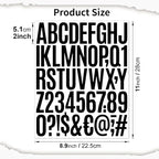 10 Sheets Vinyl Letter Number Stickers, Self-Adhesive Alphabet Stickers, Waterproof Mailbox Number Sticker Letters for Mailboxes,Door,Cars,Boats, Address Signs (Black, 2 inch)
