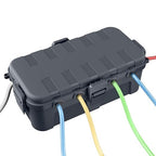 QUOBAS Outdoor Waterproof Electrical Box with 6 Cable Ports, IP54 Weatherproof Heavy-Duty Extension Cord Cover for Power Strips, Garden Power Tools, Holiday Lights, Gray