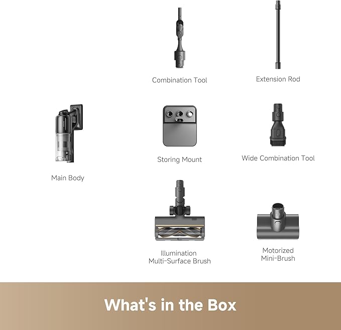 DREAME Cordless Stick Vacuum Cleaner Z30 Essential, 210AW Suction with Big Dust Cup, Up to 90 Mins, 99.99% Filtration Efficiency, HEPA H14 Filter, Dust Reveal Technology, Multi-Surface Vacuuming