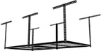 The Atlas 4 x 8 ft Adjustable Height Overhead Garage Storage Rack 900 lbs Heavy Duty Capacity Hammertone Finish