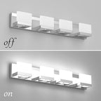 Tipace Dimmable Modern 4 Lights LED Vanity Light for Bathroom Up and Down Chrome Bathroom Wall Light Fixtures Over Mirror(White Light 6000K)