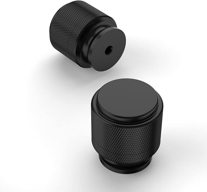Amerdeco 30 Pack Matte Black Knurled Cabinet Knobs Kitchen Cabinet Pulls for Drawer Dresser, Cupboard and Wardrobe ZH0031