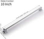 10 Pack 10 Inch(254mm) Hole Center Polished Chrome Modern Cabinet Pulls Kitchen Cabinet Handles Kitchen Cabinet Hardware Timeless Drawer Pulls for Dresser Cupboard Wardrobe, Chrome(10x10)