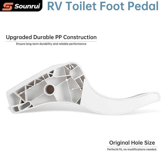 RV Toilet Foot Flush Pedal for Thetford High Profile Model Aqua-Magic Style II & Residence – OEM 42067 Replacement with Closet Flange, Hands-Free Kick Lever Assembly