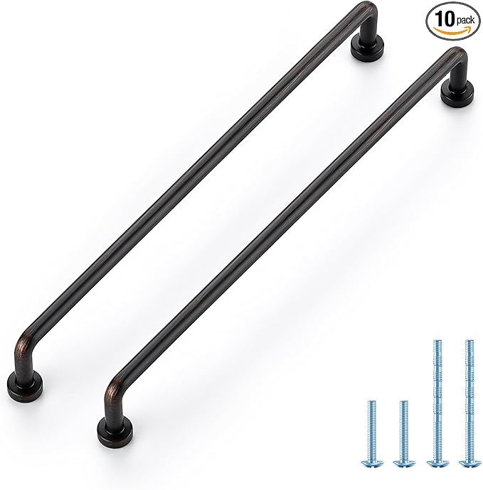 JOY DECOR Cabinet Pulls – 8-3/4 Inch Hole Center, Oil Rubbed Bronze, 10 Pack, Zinc Alloy Cabinet Handles for Drawers & Cupboard – Vintage Style Hardware for Kitchen, Bathroom, Dresser