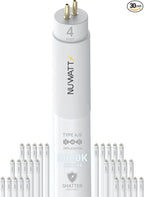 NUWATT 30 Pack, 4FT T5 LED Tube Lights Type A+B, Hybrid T5 LED Bulbs 5000K Daylight, High Brightness 3200LM 24W, Plug & Play or Ballast Bypass, Dual Ended Power, T5 Replacement for Fluorescent, UL, G5