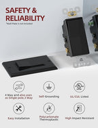 AIDA 50 Pack 4 Way Switch Decorative Light Switch, 15Amp, 120/277 Volt, 4 Way Decorative Light Rocker Switch Replacement, Self-Grounding, Residential and Commercial Grade, UL Listed