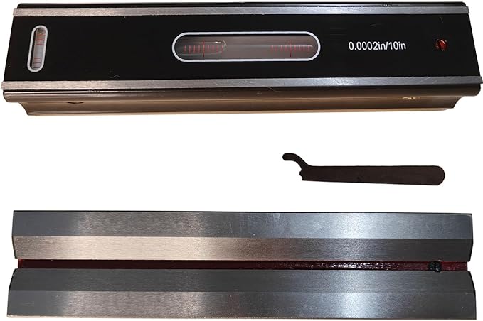 8'' Master Precision Level Metal Box 0.0002"/10" Accuracy Strip Level for Checking Straightness Parallelism Surface of Machine Tools Equipment Check Work of Machinists Toolmaker