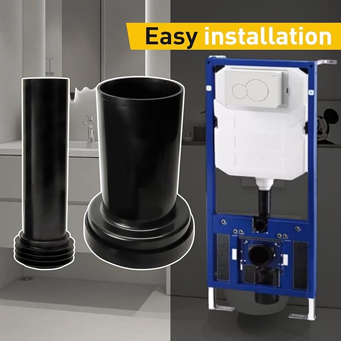 Wall Hung Toilet Hidden Tank Drain Pipe Set, Durable Plastic Compatible with TOTO THU334#01 - Includes Drain and Flush Pipes, Nuts, Easy Installation Fit TOTO Toilet Replacement Parts