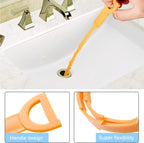 Omont Snake Drain Hair Clog Remover Tool, 34 Inch Stainless Steel Claw and 3 Pack 19. 7 Inch Plastic Sink Unclogger Tool, Sink Drain Cleaner Tool for Kitchen, Sink Bathroom, Tub Toilet Orange (3+1)